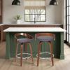 image:imageArmen Living Sonia 26 Counter Height Swivel Gray Faux Leather and Walnut Wood Bar Stool  Set of 2