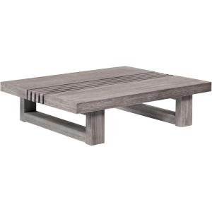 Armen Living Vivid Outdoor Patio Coffee Table in Gray Eucalyptus Wood