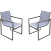 image:imageArmen Living Bistro Dining Chair Set of 2 Grey Powder Coated Finish