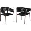 image:imageArmen Living LCDOSIBLK Doris Indoor Outdoor Dining Chair in Dark Eucalyptus Wood with Black RopeSet of 2