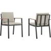 image:imageArmen Living Nofi Outdoor Dining Chair Set Of 2 CHARCOALTaupeTeak Wood