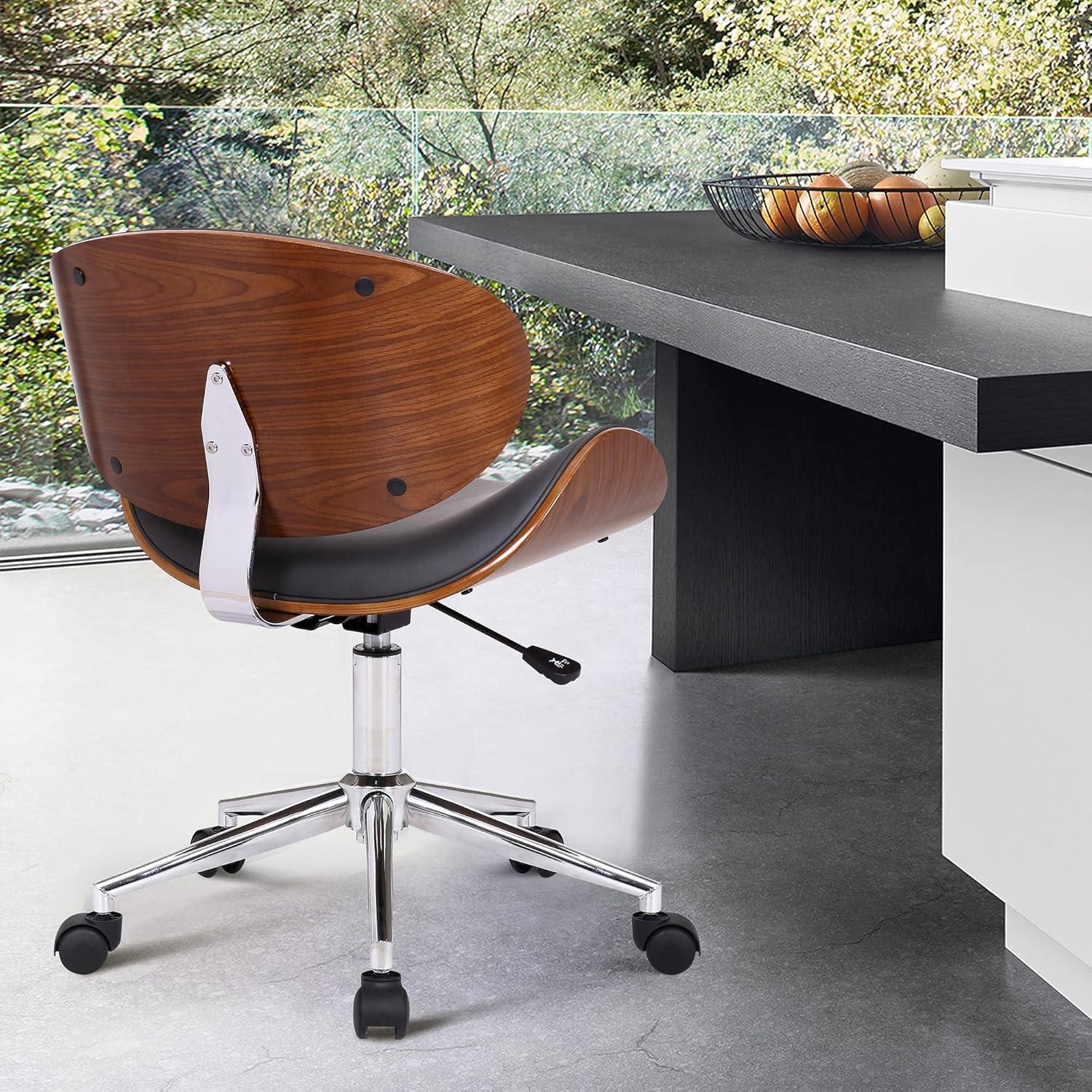 image:imageArmen Living Diamond Office Chair in Black Faux Leather and Chrome FinishDaphne