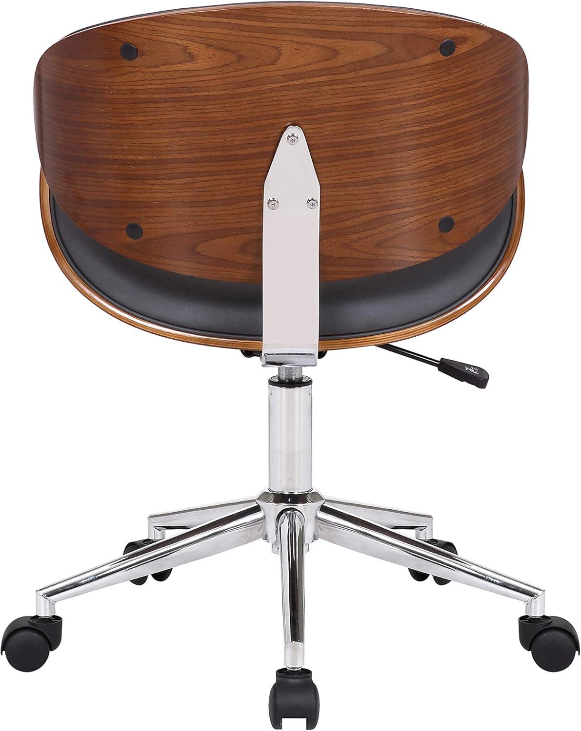 image:imageArmen Living Diamond Office Chair in Black Faux Leather and Chrome FinishDaphne