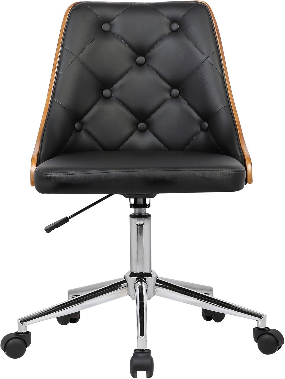 image:imageArmen Living Diamond Office Chair in Black Faux Leather and Chrome FinishDiamond