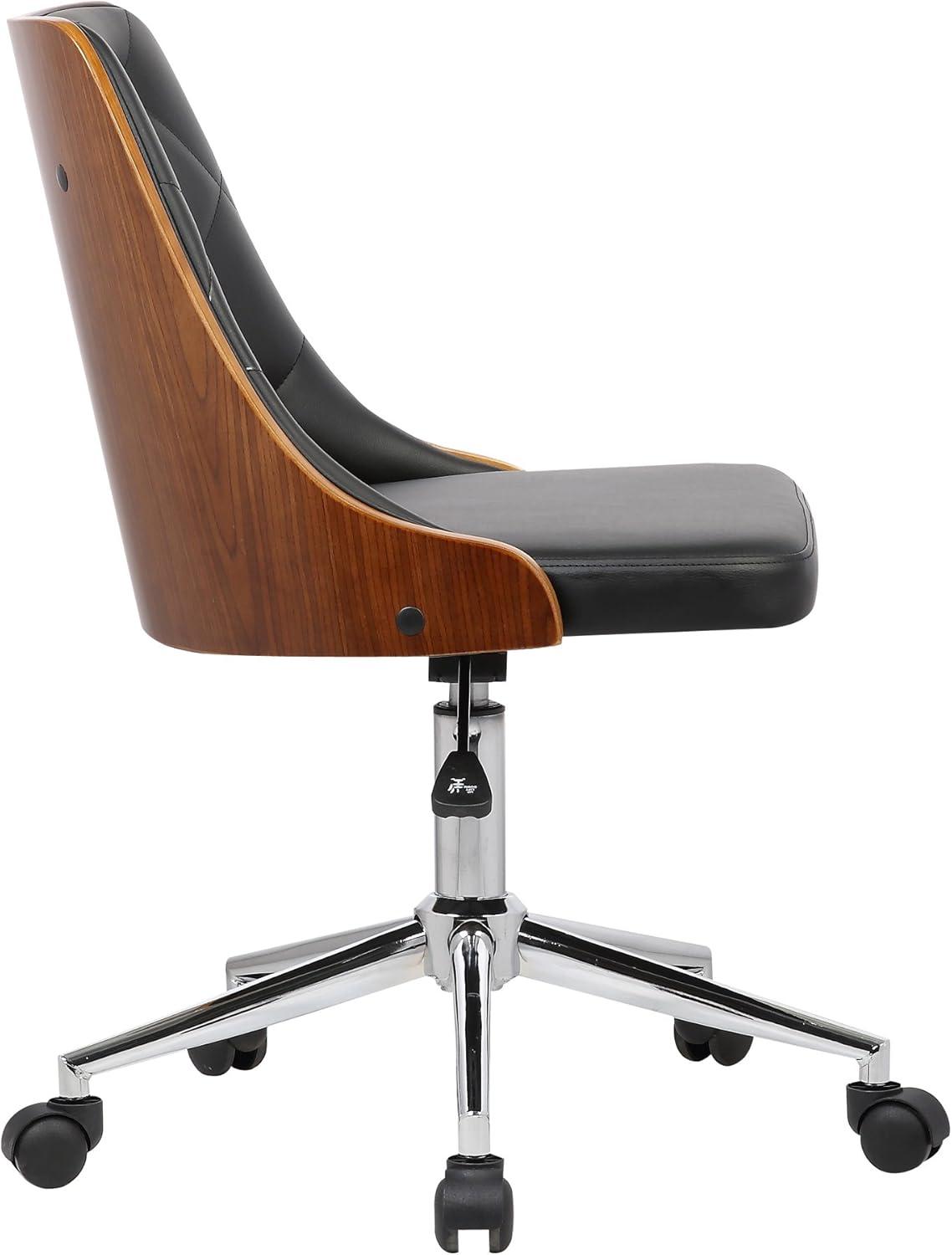 image:imageArmen Living Diamond Office Chair in Black Faux Leather and Chrome FinishDiamond