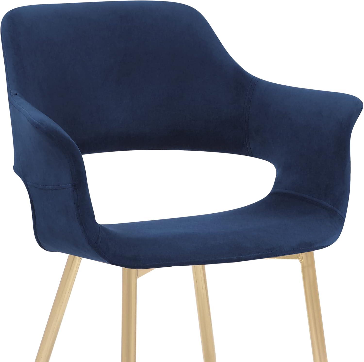 image:imageArmen Living Gigi Pink Velvet Dining Room Chair with Gold Metal Legs Set of 2Blue