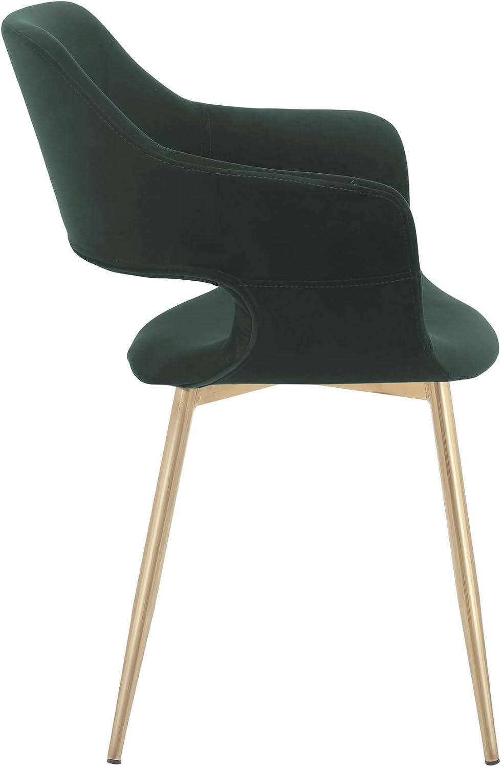 image:imageArmen Living Gigi Pink Velvet Dining Room Chair with Gold Metal Legs Set of 2Green
