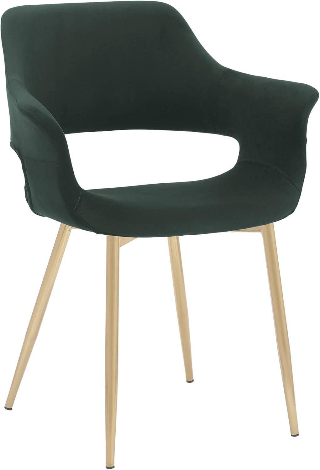 image:imageArmen Living Gigi Pink Velvet Dining Room Chair with Gold Metal Legs Set of 2Green
