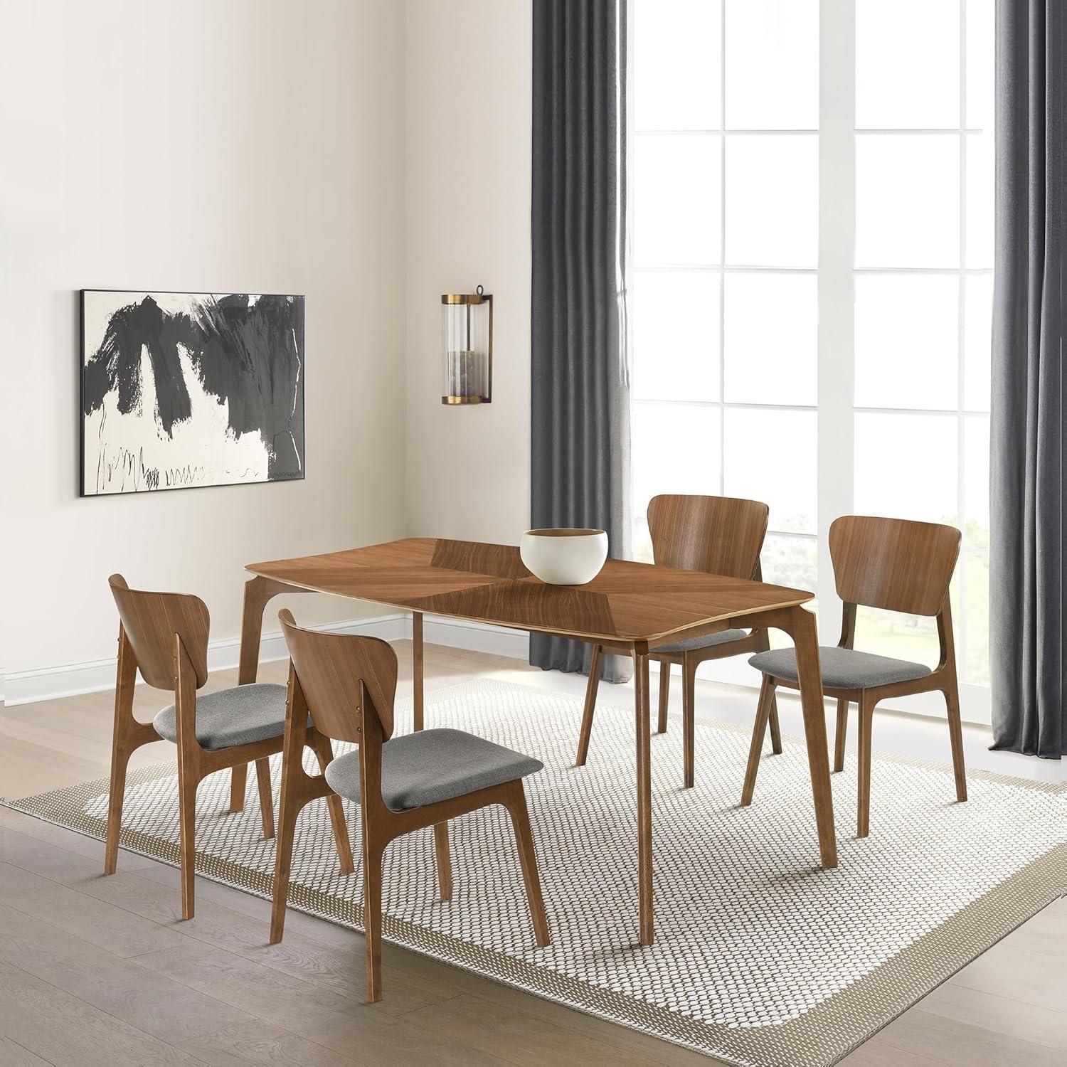 image:imageArmen Living Kalia Wood Dining Chair in Walnut Finish with Charcoal Fabric Set of 6