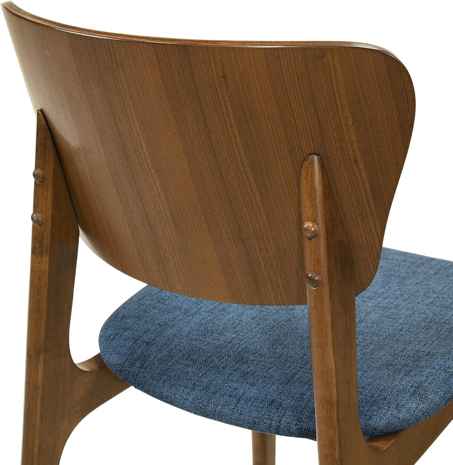 image:imageArmen Living Kalia Wood Dining Chair in Walnut Finish with Orange Fabric Set of 4Blue