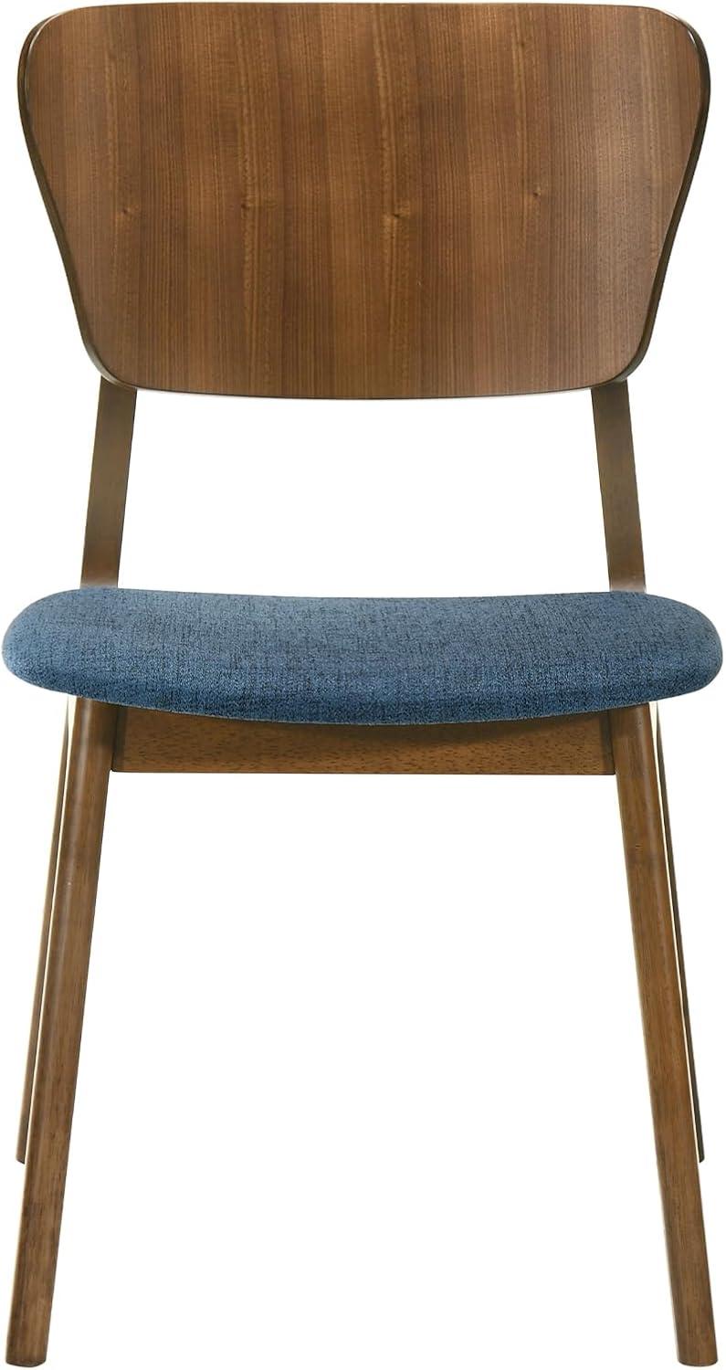 image:imageArmen Living Kalia Wood Dining Chair in Walnut Finish with Orange Fabric Set of 4Blue