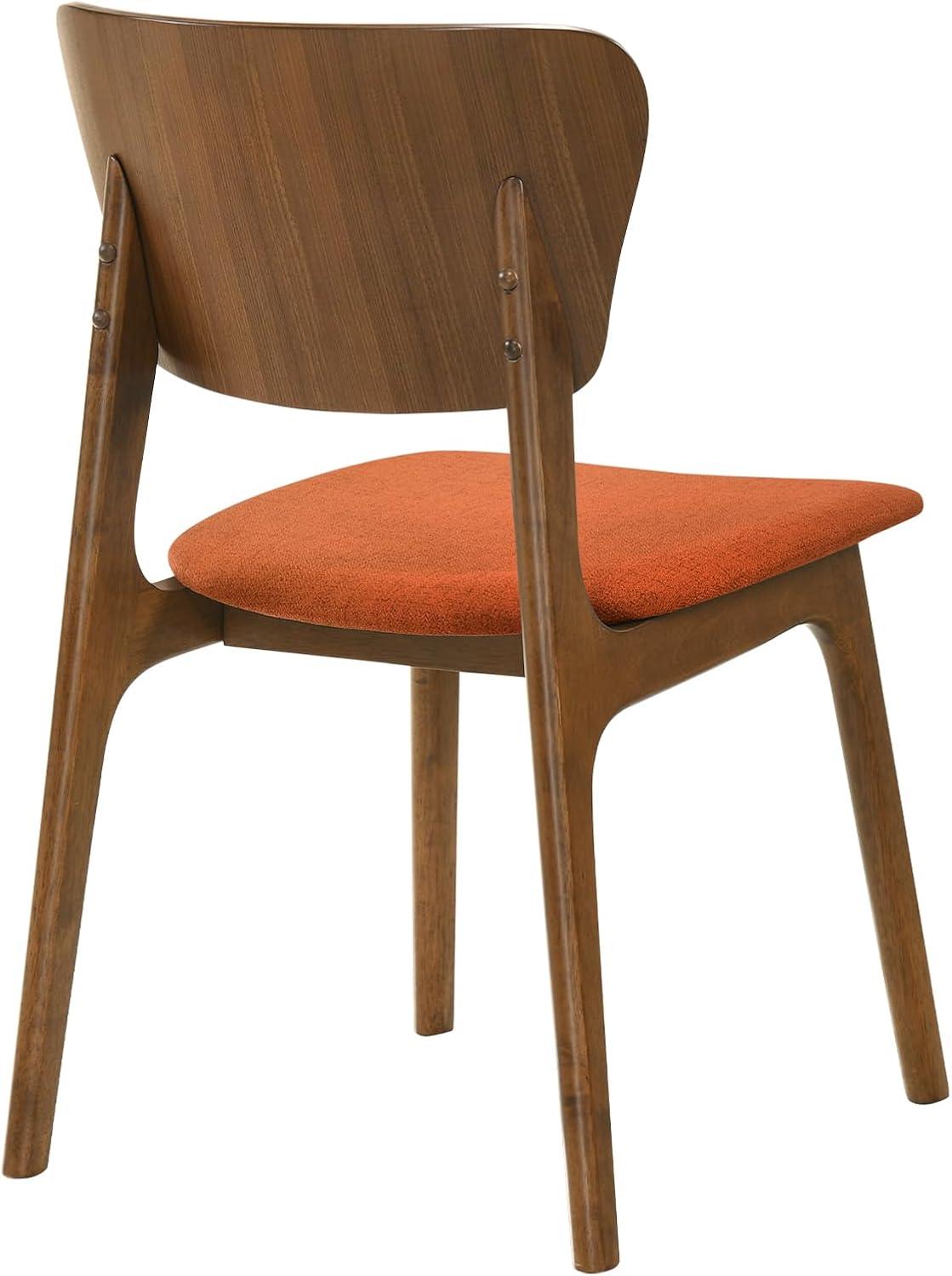 image:imageArmen Living Kalia Wood Dining Chair in Walnut Finish with Orange Fabric Set of 4Orange