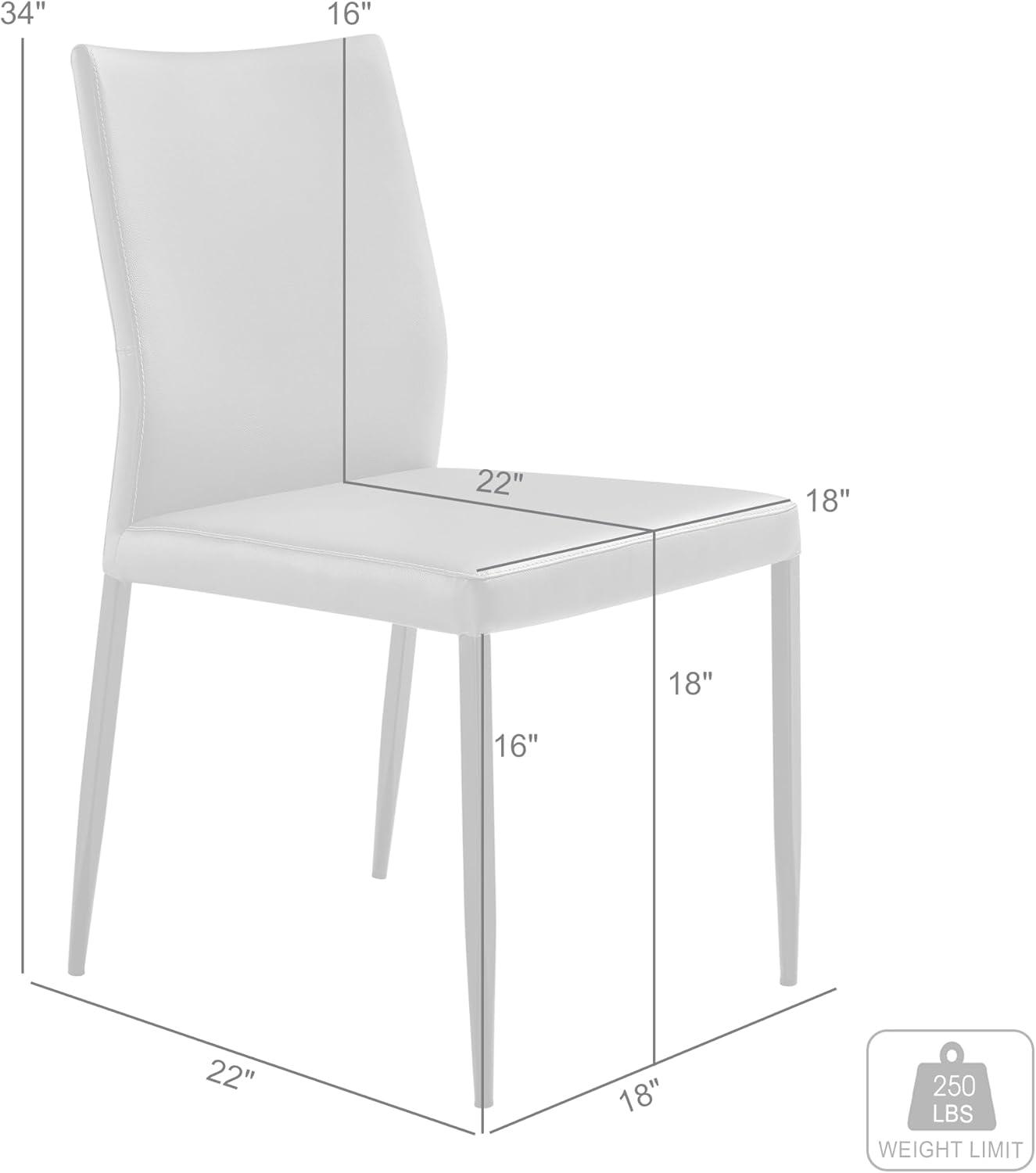image:imageArmen Living Kash Upholstered Dining Chair in Brown Faux Leather with Black Metal Legs Set of 4