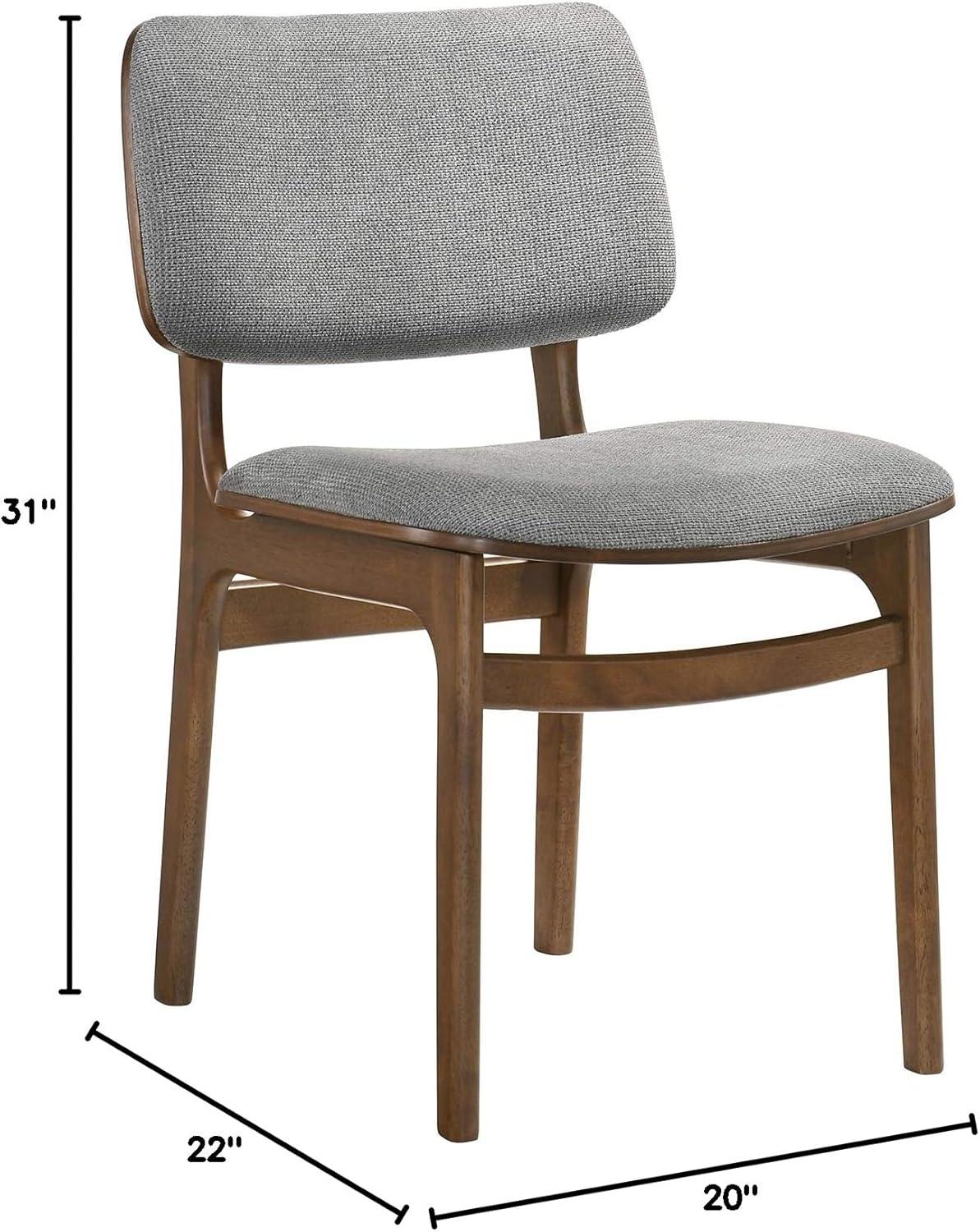 image:imageArmen Living Lima Wood Dining Accent Chairs Finish FabricSet of 2 20 Wide 22D x 20W x 315H WalnutGrey