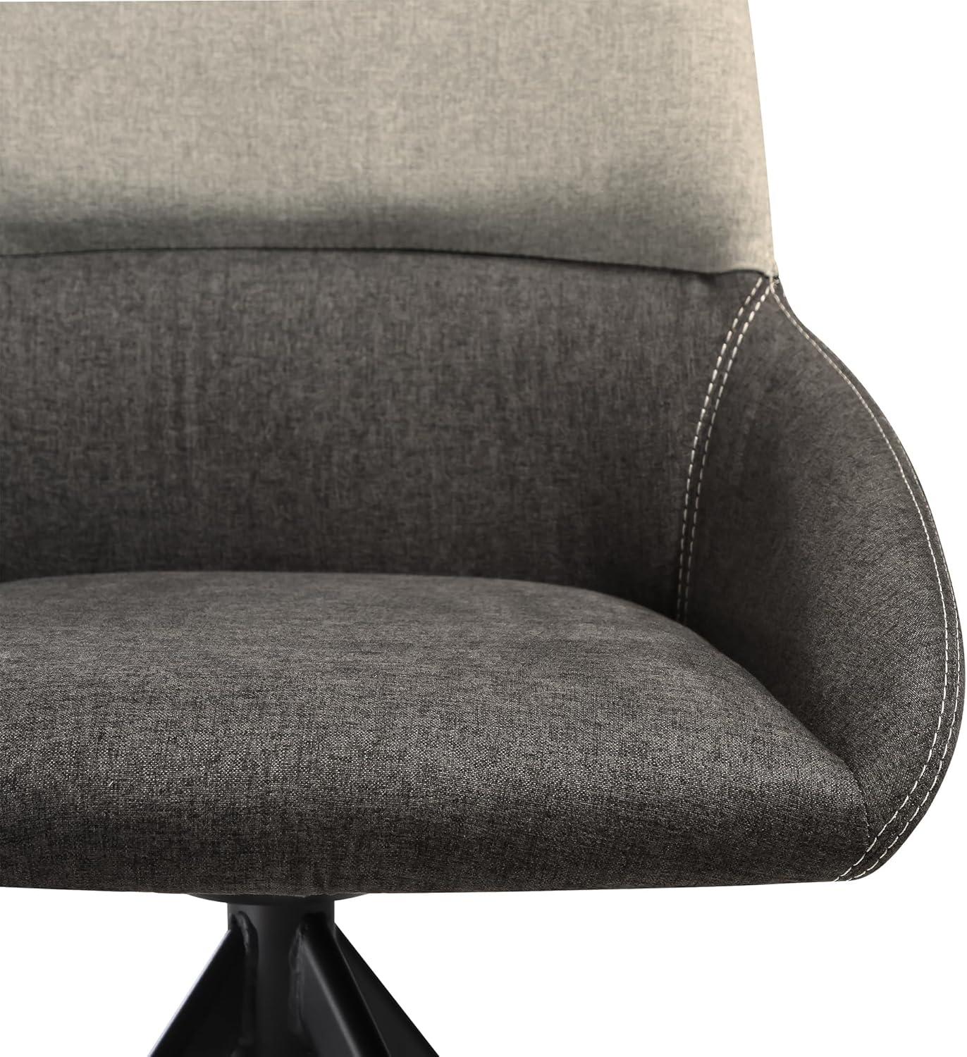 image:imageArmen Living Maverick Swivel Upholstered Dining Chair in Taupe Grey Faux Leather with Black Metal Legs Set of 2Light Grey Dark Grey