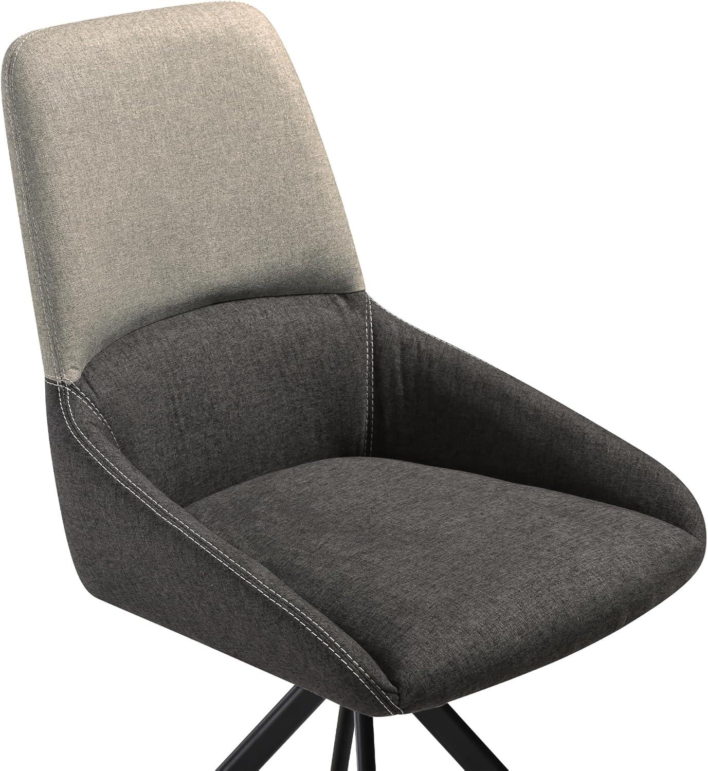 image:imageArmen Living Maverick Swivel Upholstered Dining Chair in Taupe Grey Faux Leather with Black Metal Legs Set of 2Light Grey Dark Grey