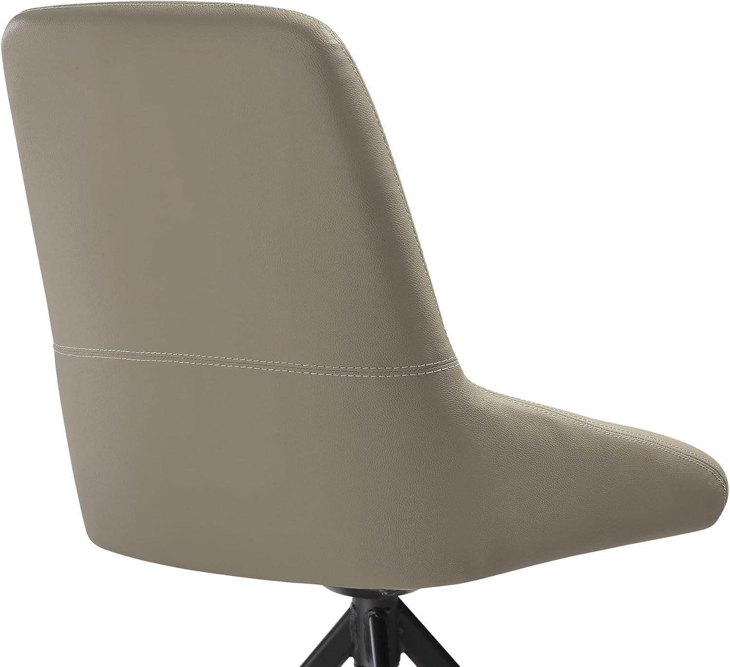 image:imageArmen Living Maverick Swivel Upholstered Dining Chair in Taupe Grey Faux Leather with Black Metal Legs Set of 2Taupe Grey