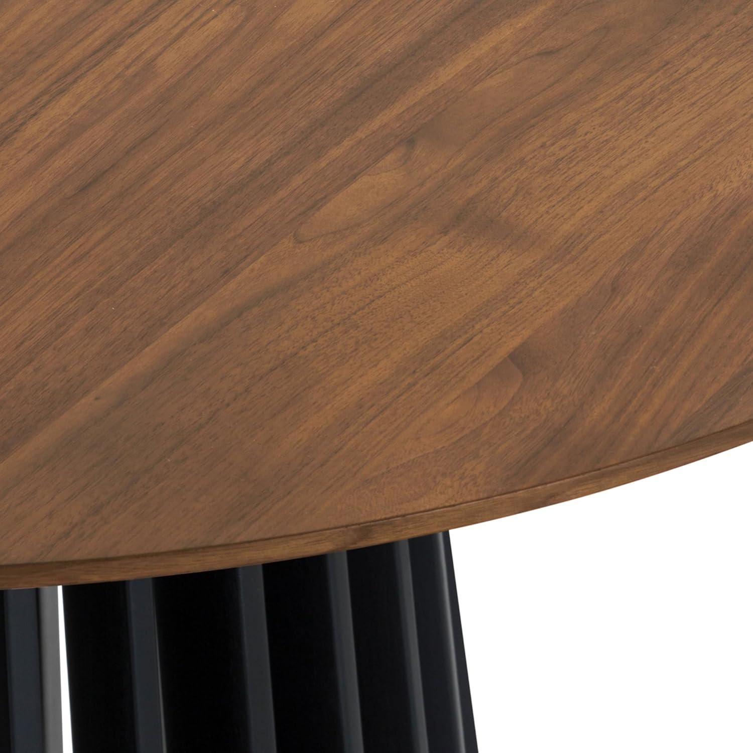 image:imageArmen Living Pasadena Erie 5 Piece Round Dining Set in Natural Oak Finish with Paper Cord ChairsBlack and Walnut Brown Finish