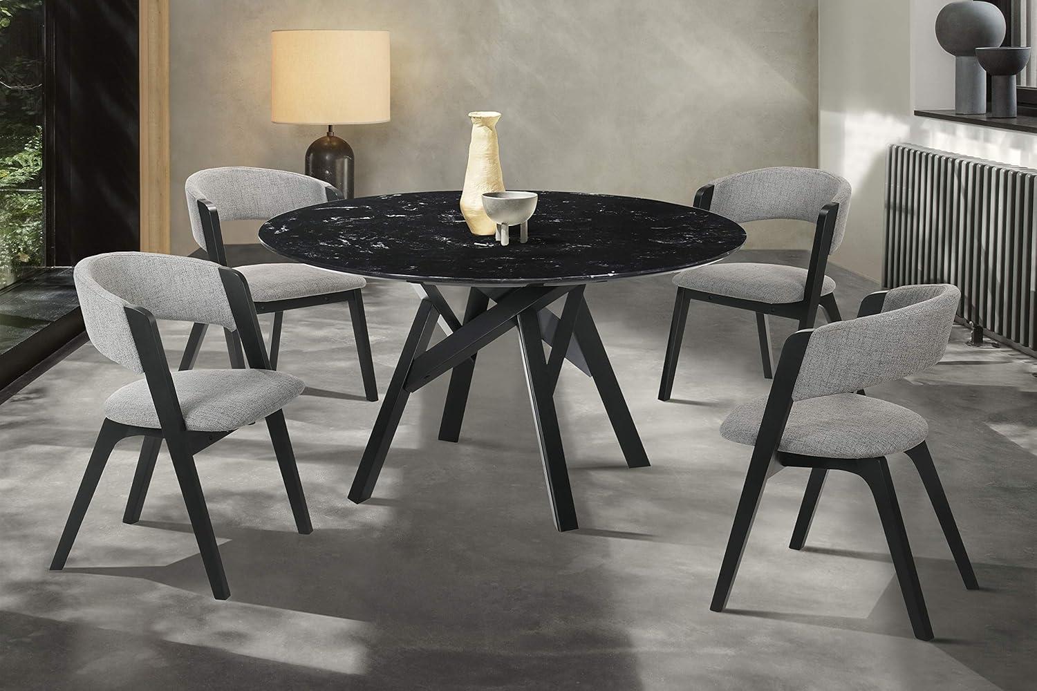 image:imageArmen Living Rowan MidCentury Modern Accent Dining Chair Finish FabricSet of 2 21 Wide BlackGrey