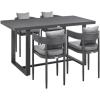 image:imageARMEN LIVING SETODME5BLGRY Menorca Outdoor Patio 5Piece Dining Table Set in Aluminum Cushions Dark Grey