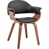 image:imageArmen Living Adalyn Faux Leather and Wood Dining Room Accent Chair BlackWalnut 19D x 25W x 30H in