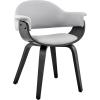 image:imageArmen Living Adalyn Faux Leather and Wood Dining Room Accent Chair GrayBlack 19D x 25W x 30H in