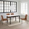 image:imageArmen Living Kash Upholstered Dining Chair in Brown Faux Leather with Black Metal Legs  Set of 4