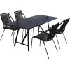 image:imageArmen Living Koala and Clip 5 Piece Dining Set in Dark Eucalyptus Wood and Metal with Black Rope