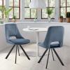 image:imageArmen Living Lexi Dining Room Accent Chair in Blue Velvet and Black FinishSet of 2 20Blue
