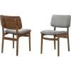 image:imageArmen Living Lima Wood Dining Accent Chairs Finish FabricSet of 2 20 Wide 22D x 20W x 315H WalnutGrey