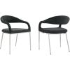 image:imageArmen Living Morgan Upholstered Dining Chair with Brushed Stainless Steel and Charcoal Fabric  Set of 2Charcoal