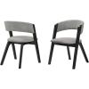 image:imageArmen Living Rowan MidCentury Modern Accent Dining Chair Finish FabricSet of 2 21 Wide BlackGrey