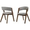 image:imageArmen Living Rowan MidCentury Modern Accent Dining Chair Finish FabricSet of 2 21 Wide WalnutGrey