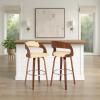 image:imageArmen Living Shelly 30 Bar Height Swivel Cream Faux Leather and Walnut Wood Bar Stool  Set of 2