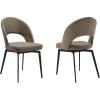 image:imageLucia Swivel Upholstered Dining Chair in Brown Fabric with Black Metal Legs  Set of 2Coffee