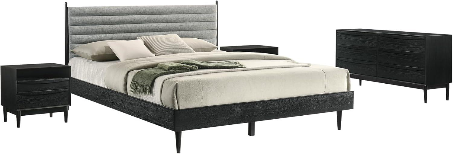 image:imageArmen Living Artemio King 3 Piece Wood Bedroom Set in Walnut FinishBlack