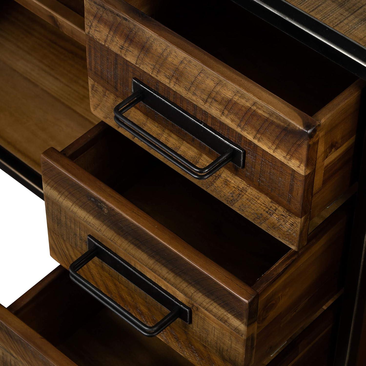 image:imageCusco Acacia Wood Dining Buffet Cabinet Credenza Storage 57 Wide Antique