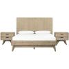 image:imageArmen Living Baly 3 Piece Acacia Queen Platform Bed and Nightstands Bedroom Set Grey Sandblast Summer