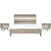 image:imageArmen Living Bridges 3 Piece King Bedroom Set in TwoTone Acacia Wood