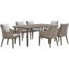 image:imageArmen Living Silvana 7 Piece Gray Aluminum Outdoor Dining Set with Gray Fabric