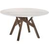 image:imageArmen Living Venus 54 Round MidCentury Modern Marble Dining Table Wood Legs WhiteWalnut