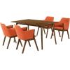 image:imageArmen Living Westmont and Renzo 5Piece Modern Wood Dining Set in OrangeBrown