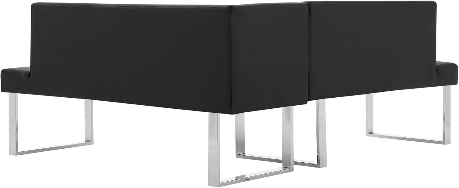 image:imageArmen Living Amanda Sectional in White and Chrome Finish 795x58x22Black