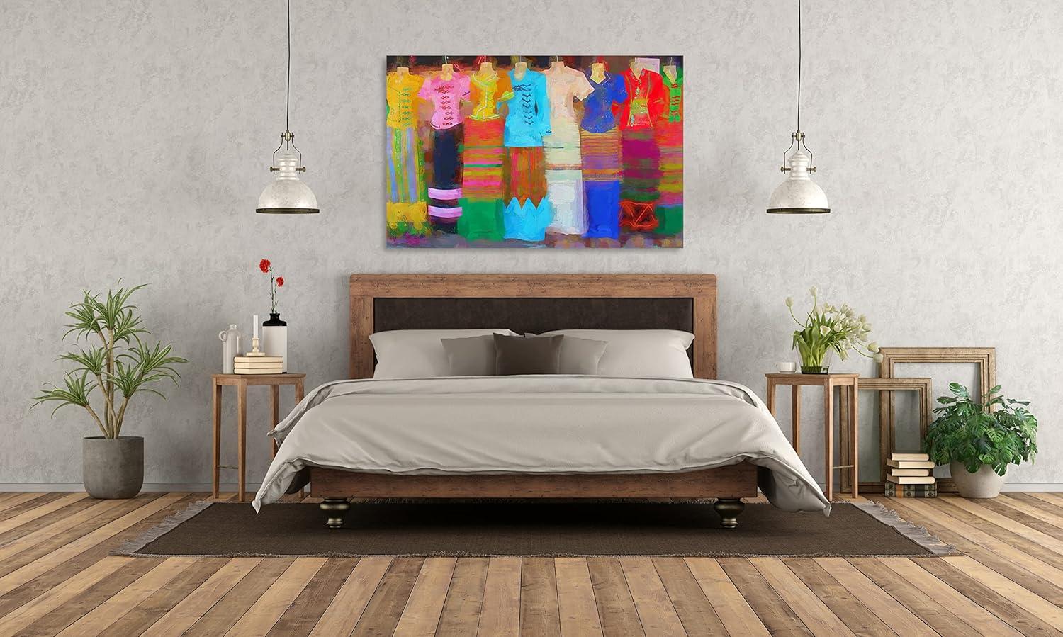 image:imageArmen Living Boho Dresses 205 Rectangular Wrapped Canvas Wall Art Print 30 x 20