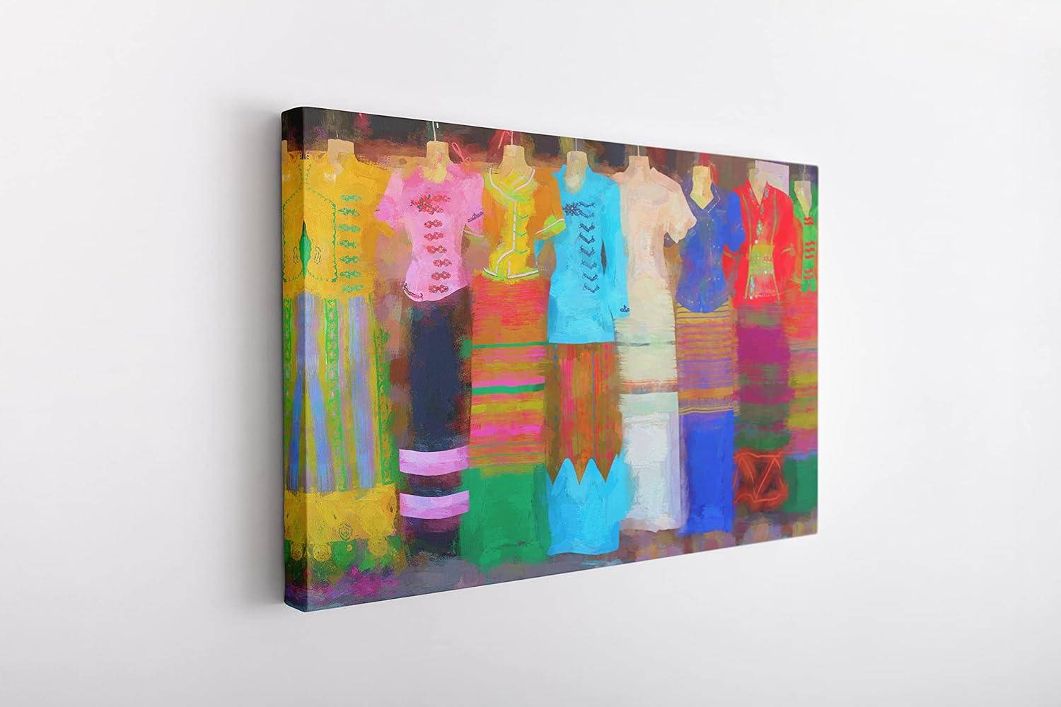 image:imageArmen Living Boho Dresses 205 Rectangular Wrapped Canvas Wall Art Print 48 x 32