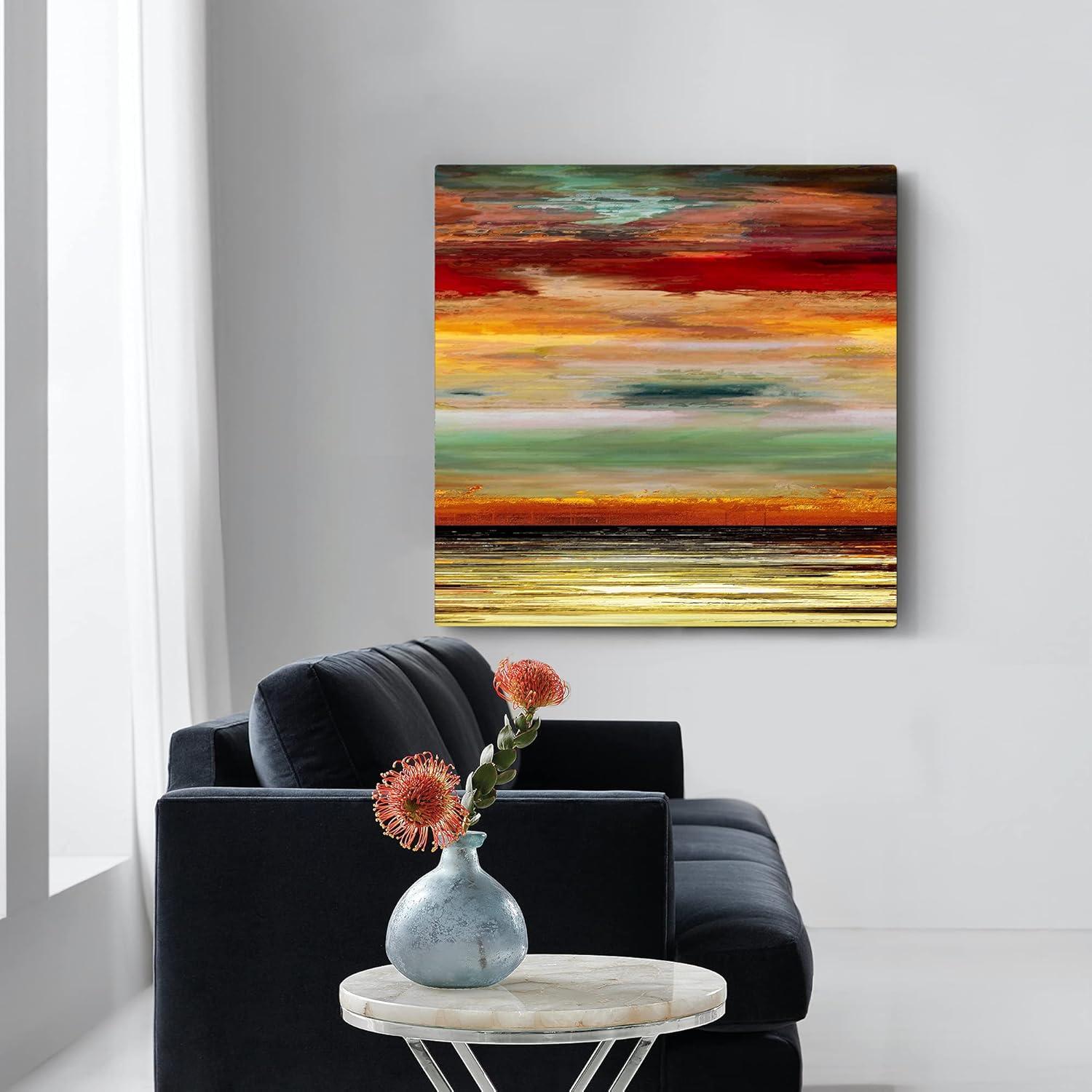 image:imageArmen Living Burning Sunset V Square Wrapped Canvas Wall Art Print 48 x 4808L x 16W