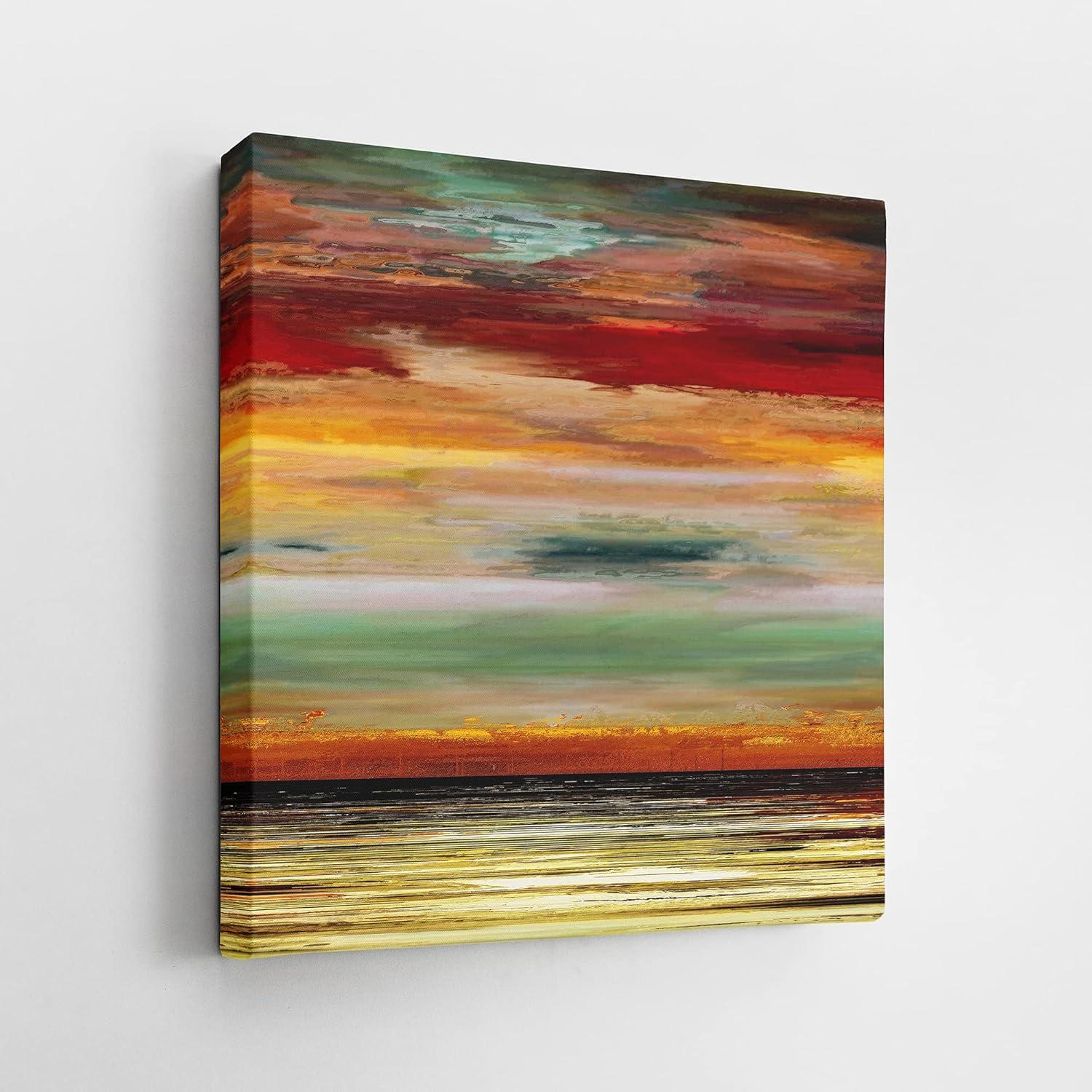 image:imageArmen Living Burning Sunset V Square Wrapped Canvas Wall Art Print 48 x 488L x 8W