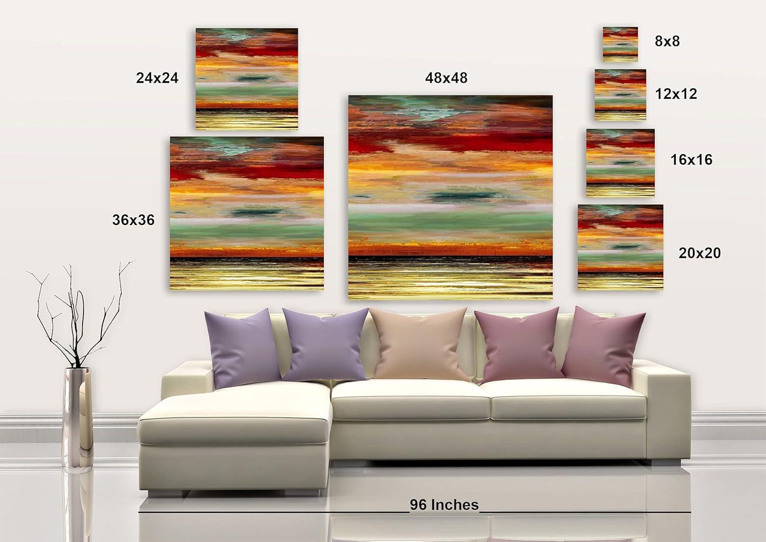 image:imageArmen Living Burning Sunset V Square Wrapped Canvas Wall Art Print 48 x 488L x 8W
