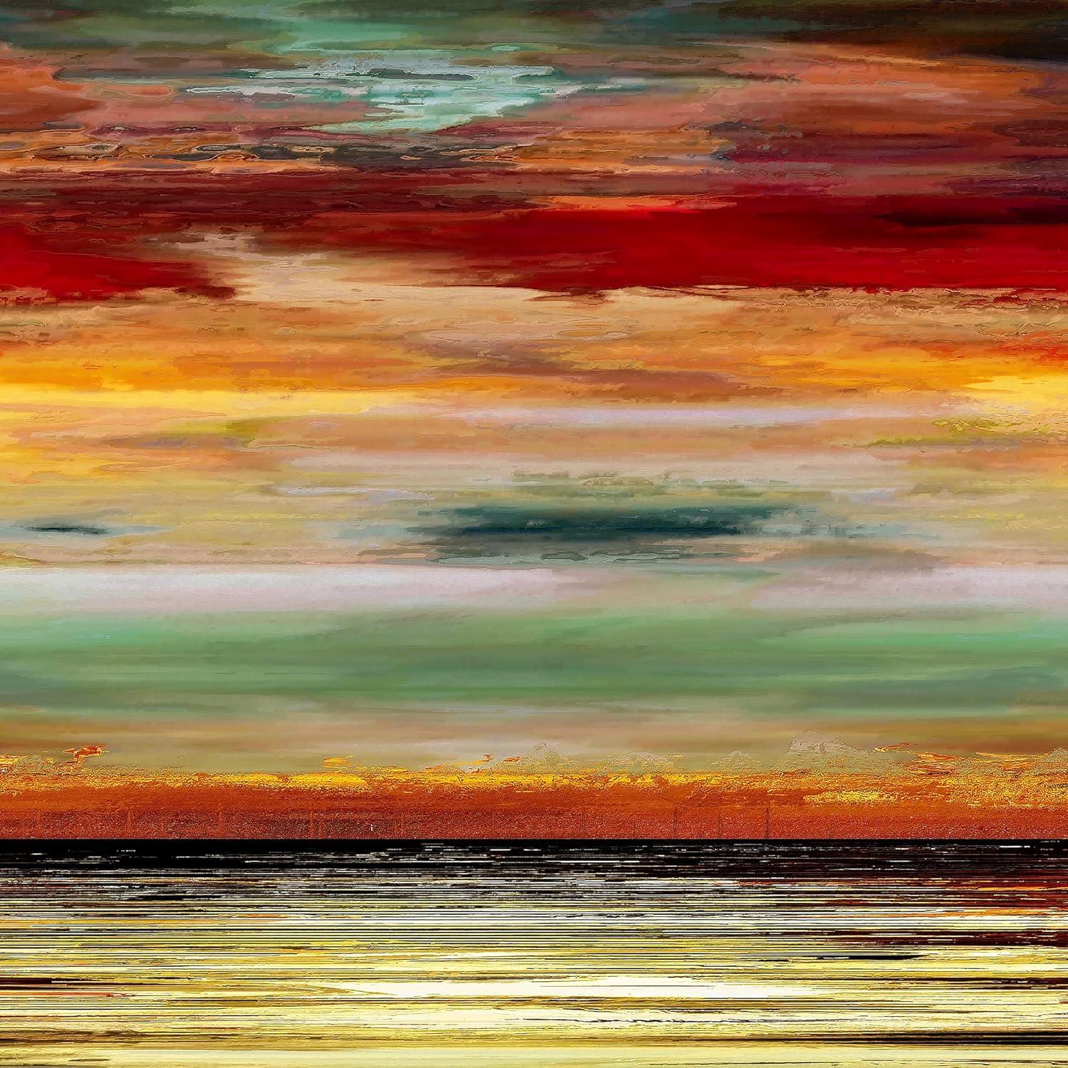 image:imageArmen Living Burning Sunset V Square Wrapped Canvas Wall Art Print 48 x 488L x 8W