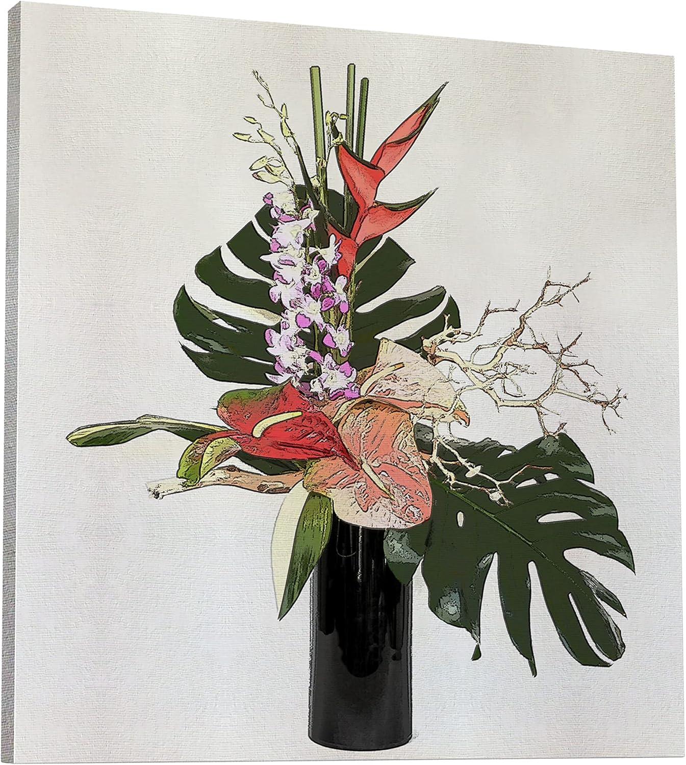 image:imageArmen Living Floral 51 Square Wrapped Canvas Wall Art Print 16 x 1620x20